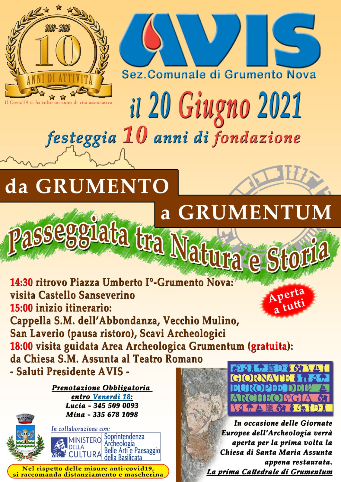 Giornate Europee dell'Archeologia 2021: "Da Grumento a Grumentum - passeggiata tra Natura e Storia"